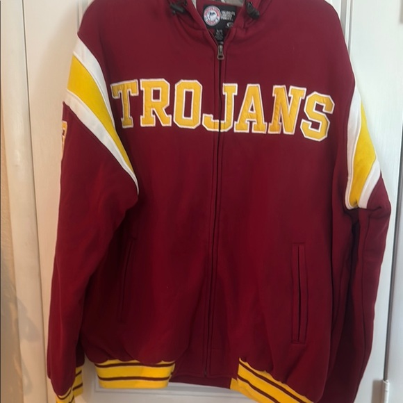 Trojan Varsity Jacket in Red and Yellow